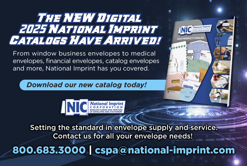 The NEW Digital 2025 National Imprint Catalog Has Arrived! Download our new catalog today! 800.683.3000| cspa@national-imprint.com