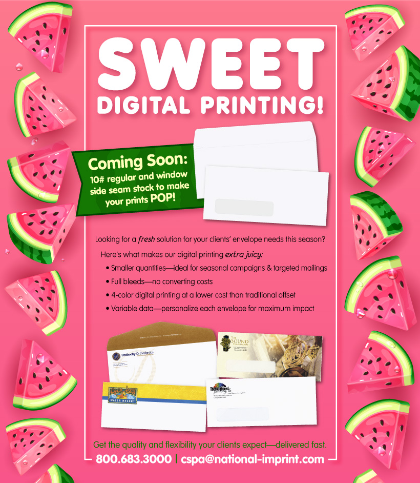 SWEET Digital Printing! 800.683.3000| cspa@national-imprint.com